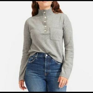 Everlane ReCashmere Button Mock Neck Sweater